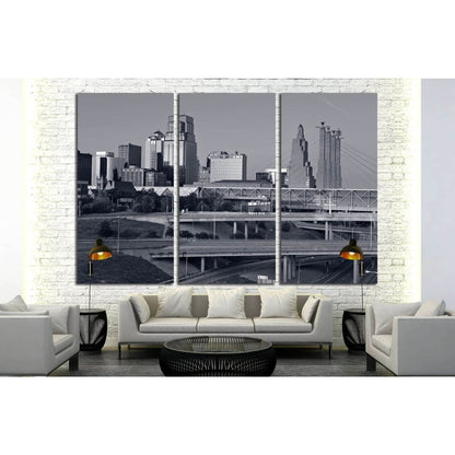 Kansas City skyline №1622 Ready to Hang Canvas Print - Zellart Canvas Prints ALL_Products, s-1622