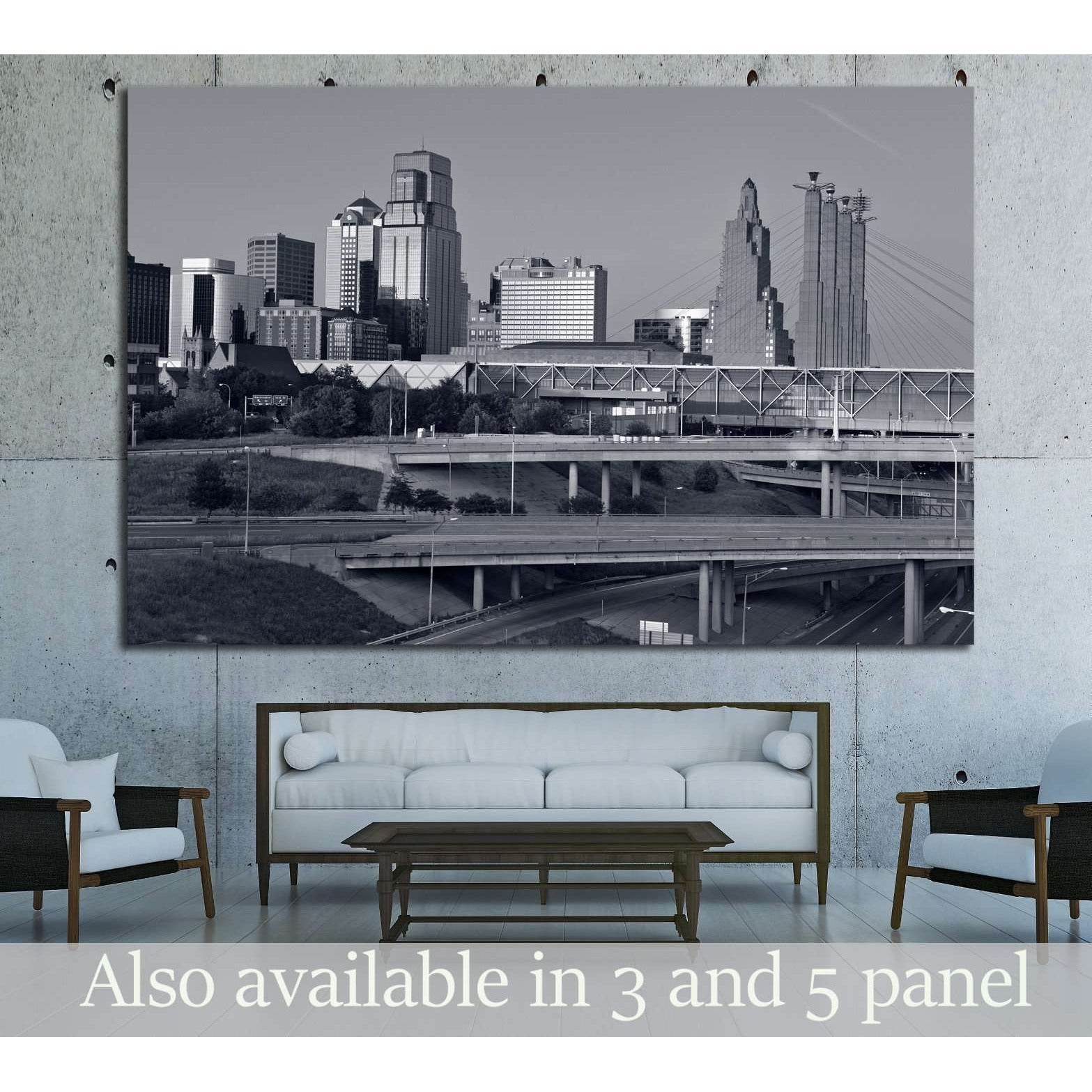 Kansas City skyline №1622 Ready to Hang Canvas Print - Zellart Canvas Prints ALL_Products, s-1622