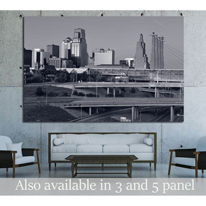 Kansas City skyline №1622 Ready to Hang Canvas Print - Zellart Canvas Prints ALL_Products, s-1622