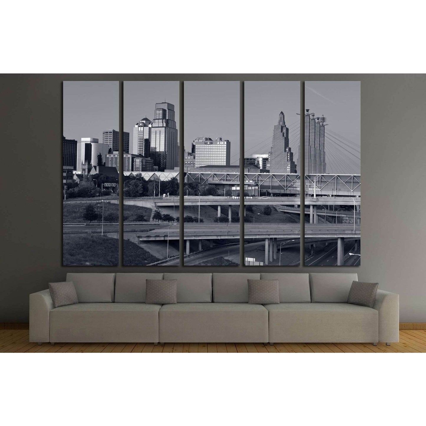 Kansas City skyline №1622 Ready to Hang Canvas PrintCanvas art arrives ready to hang, with hanging accessories included and no additional framing required. Every canvas print is hand-crafted, made on-demand at our workshop and expertly stretched around 10