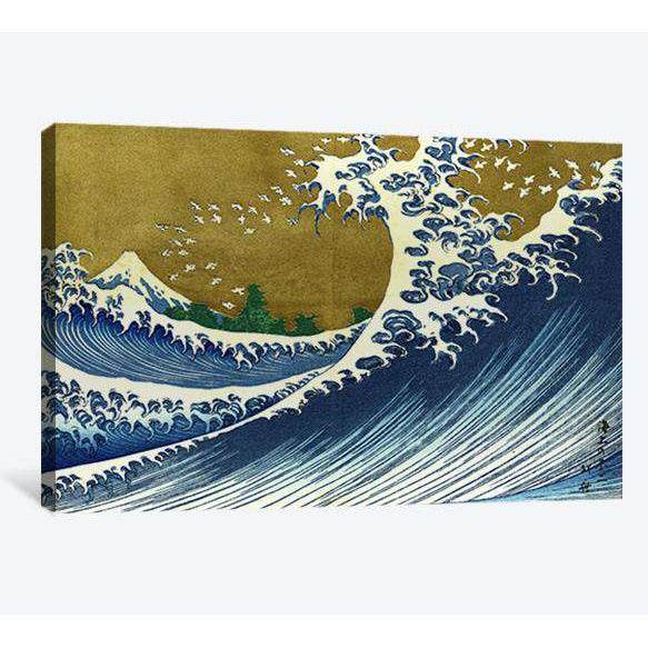 Katsushika Hokusai, A colored version of the big wave - Ready to Hang Canvas Print - Zellart Canvas Prints 000Negative, 6199, ALL_Products