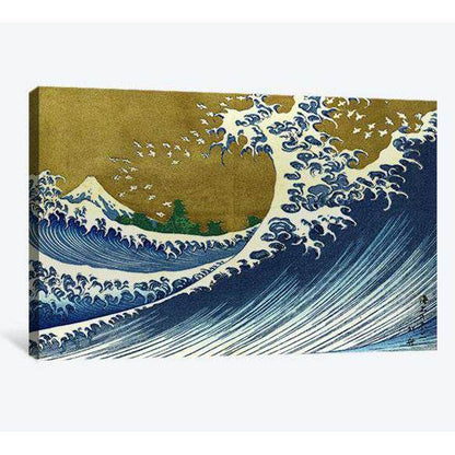 Katsushika Hokusai, A colored version of the big wave - Ready to Hang Canvas Print - Zellart Canvas Prints 000Negative, 6199, ALL_Products