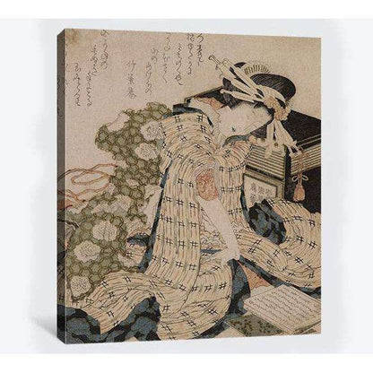 Katsushika Hokusai, Courtesan asleep - Canvas print - Zellart Canvas Prints 000Negative, 6204, ALL_Products