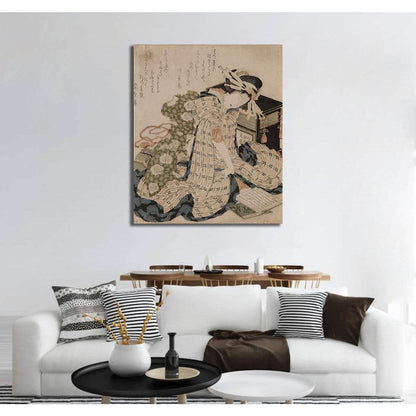 Katsushika Hokusai, Courtesan asleep - Canvas print - Zellart Canvas Prints 000Negative, 6204, ALL_Products