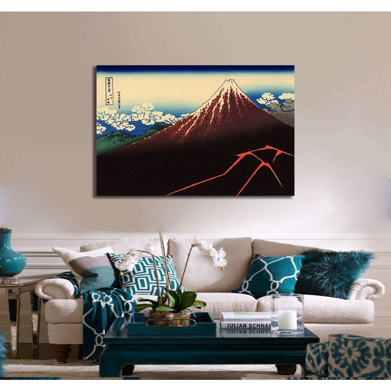 Katsushika Hokusai, Fuji above the lightning - Canvas print - Zellart Canvas Prints 000Negative, 6208, ALL_Products