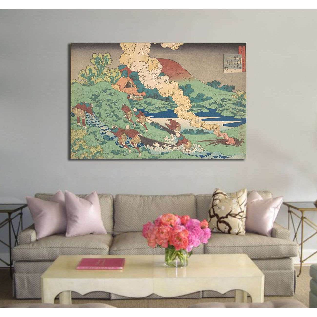 Katsushika Hokusai, Kakinomoto no Hitomaro - Canvas print - Zellart Canvas Prints 000Negative, 6212, ALL_Products