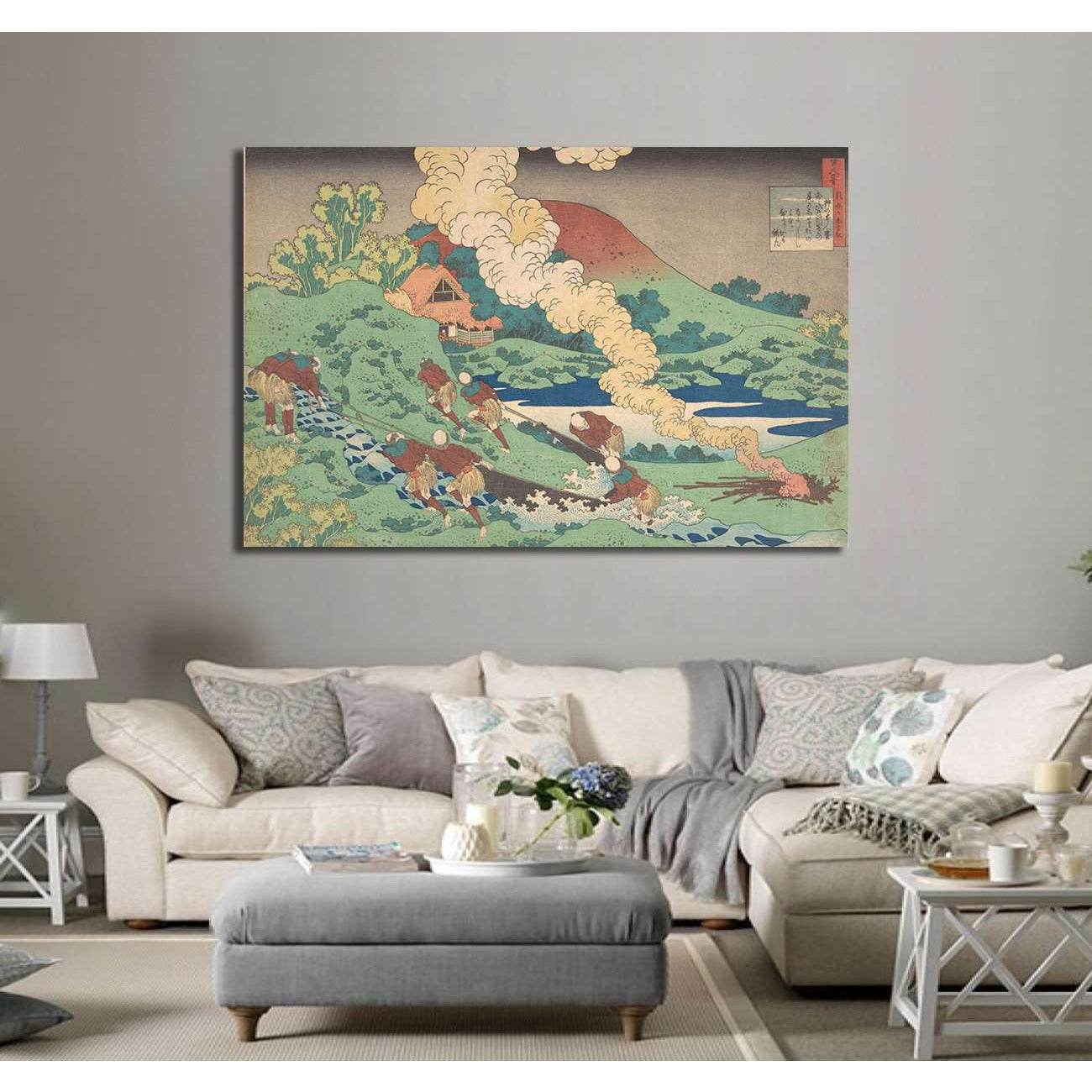Katsushika Hokusai, Kakinomoto no Hitomaro - Canvas print - Zellart Canvas Prints 000Negative, 6212, ALL_Products