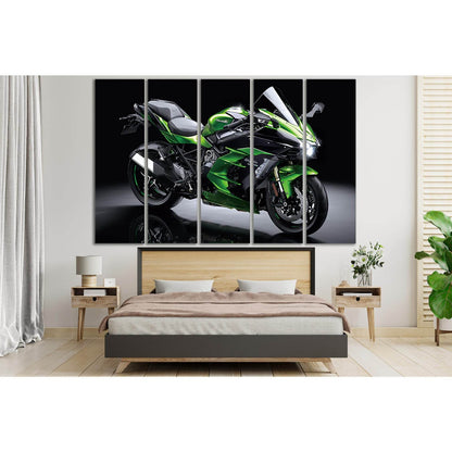Kawasaki Sports Motorcycle №SL894 Ready to Hang Canvas Print - Zellart Canvas Prints 0new, ALL_Products, Sports & Motivation
