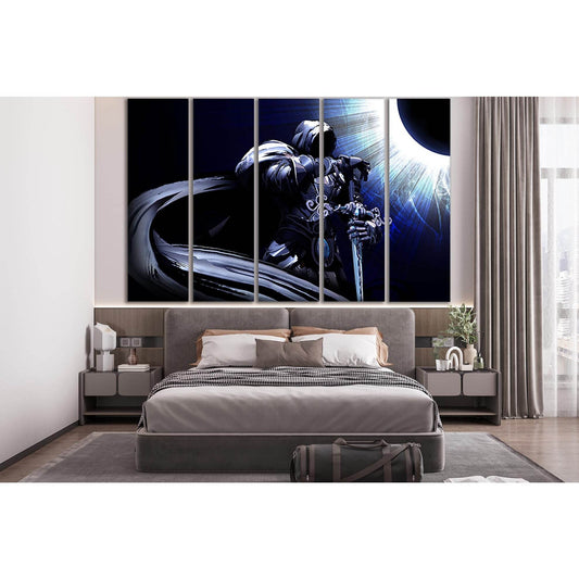 Knight With A Long Cloak №SL1216 Ready to Hang Canvas Print - Zellart Canvas Prints 0new, ALL_Products, Fantasy And Sci Fi Wall Art
