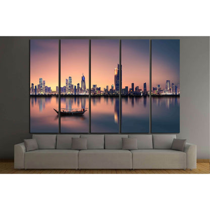 Kuwait city skyline during sunset №2937 Ready to Hang Canvas Print - Zellart Canvas Prints ALL_Products, s-2937