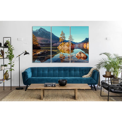 Lake Hintersee At Sunrise №sl08 Ready to Hang Canvas Print - Zellart Canvas Prints 0new, ALL_Products, Nature & Landscapes Canvas Print