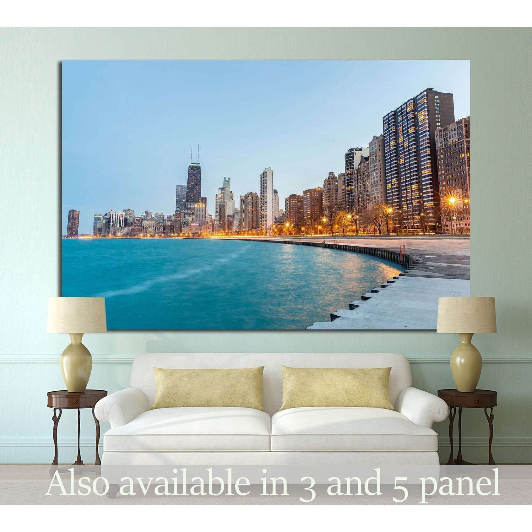 Lake Michigan, Chicago №998 Ready to Hang Canvas PrintCanvas art arrives ready to hang, with hanging accessories included and no additional framing required. Every canvas print is hand-crafted, made on-demand at our workshop and expertly stretched around