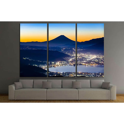 Lake Suwa and Mount Fuji, Japan №1252 Ready to Hang Canvas Print - Zellart Canvas Prints ALL_Products, s-1252