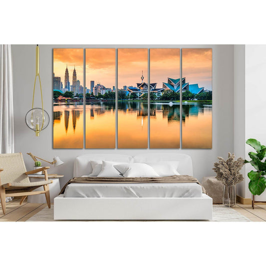 Lake Taman Tasik Titiwangsa Kuala Lumpur №SL317 Ready to Hang Canvas Print - Zellart Canvas Prints 0new, ALL_Products, Cityscapes & Skylines