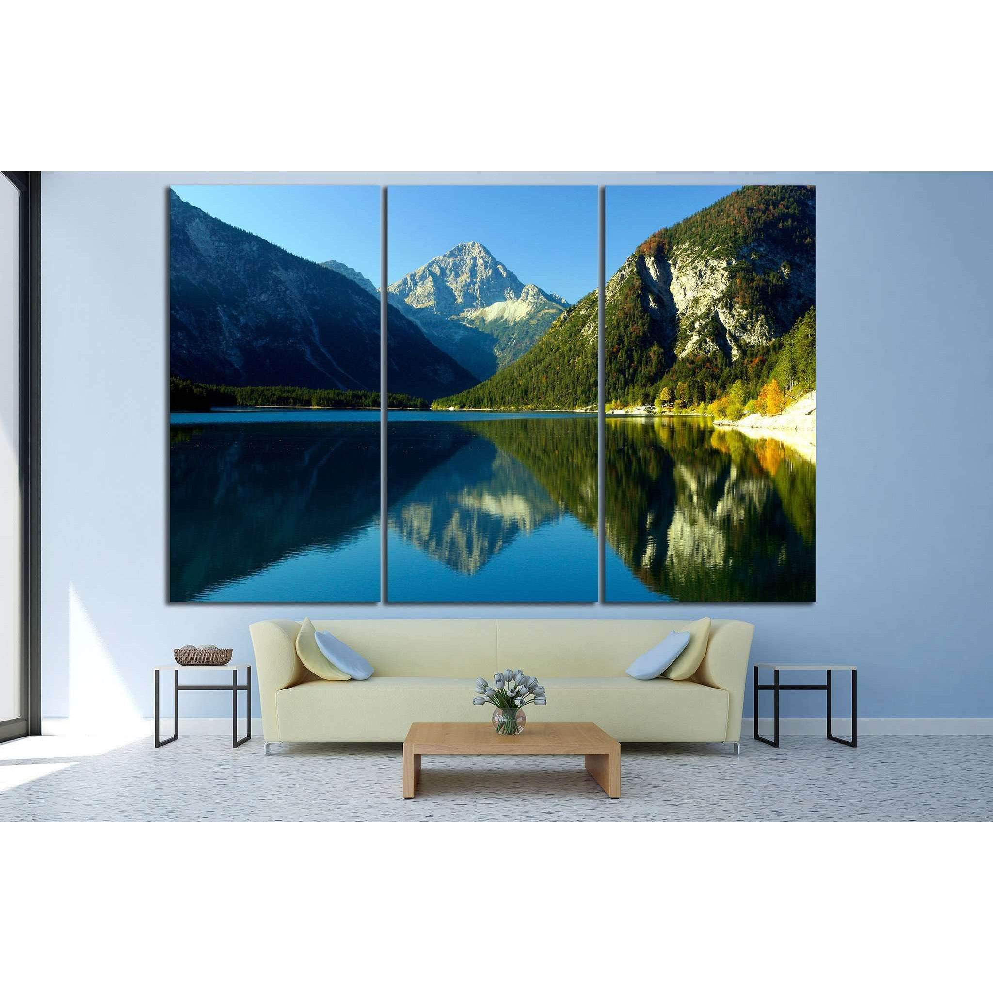 Lake with mountains №622 Ready to Hang Canvas Print