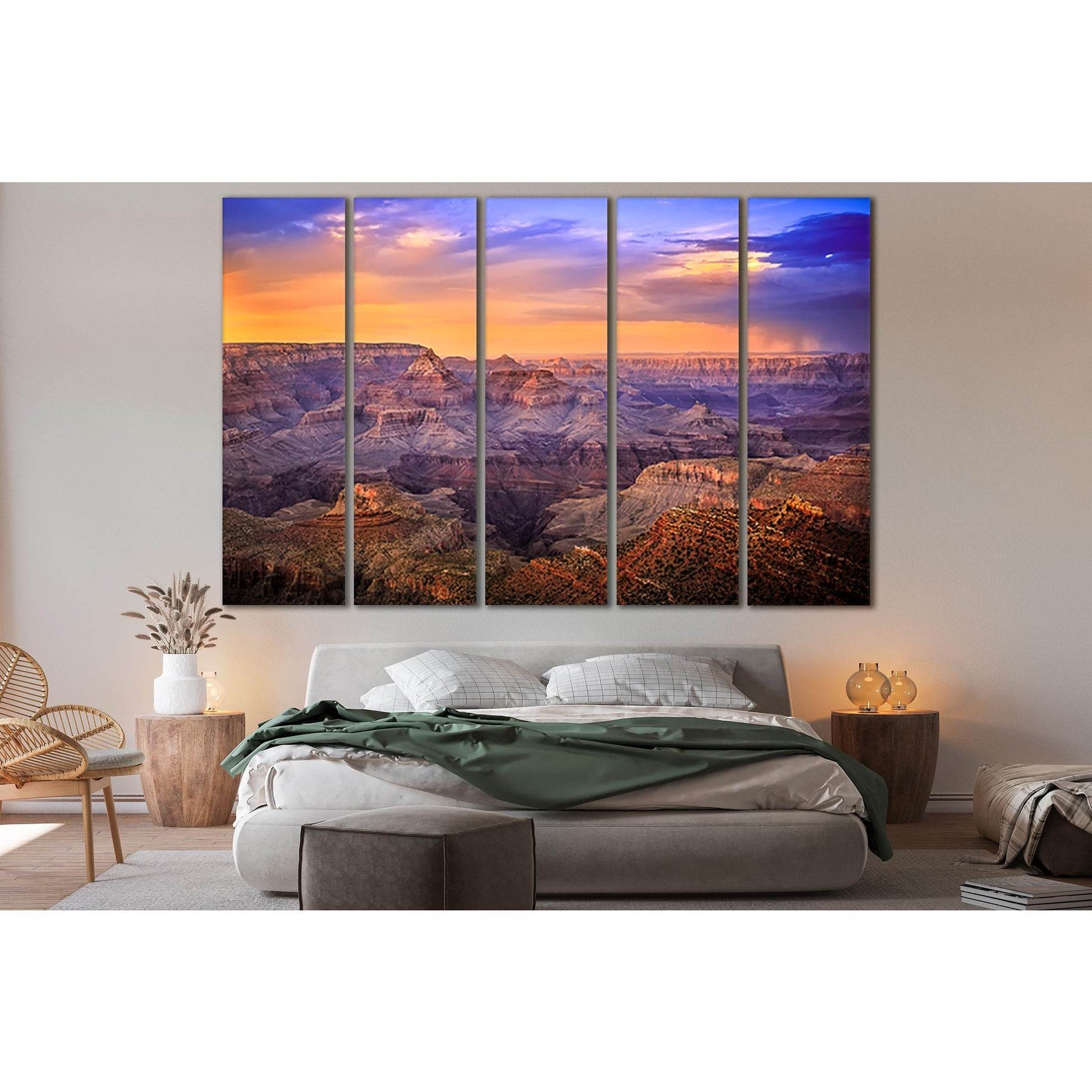 Landscape Grand Canyon At Sunset №SL230 Ready to Hang Canvas Print - Zellart Canvas Prints 0new, ALL_Products, SUNRISE & SUNSET WALL ART