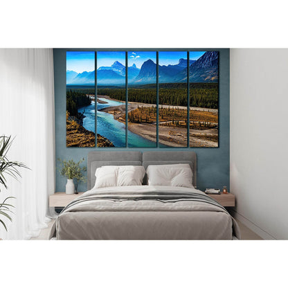 Landscape Mountain And River №SL1600 Ready to Hang Canvas Print - Zellart Canvas Prints 0new, ALL_Products, Mountains Wall Art, Nature Wall Art