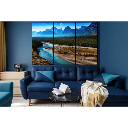 Landscape Mountain And River №SL1600 Ready to Hang Canvas Print - Zellart Canvas Prints 0new, ALL_Products, Mountains Wall Art, Nature Wall Art