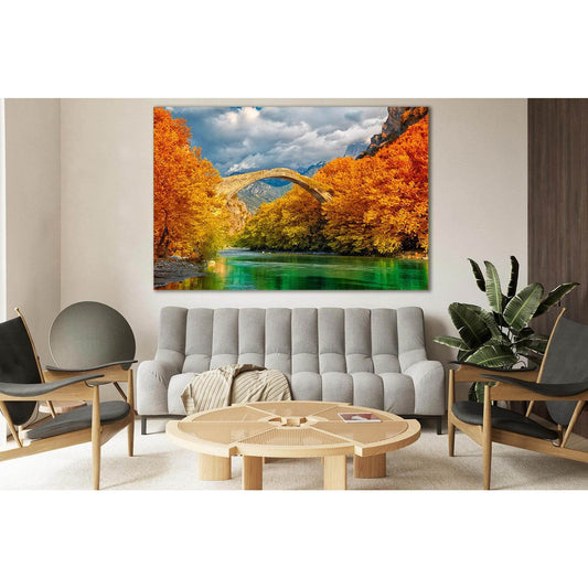 Landscape Of Konitsky Bridge №SL664 Ready to Hang Canvas Print - Zellart Canvas Prints 0new, ALL_Products, Autumn Wall Art