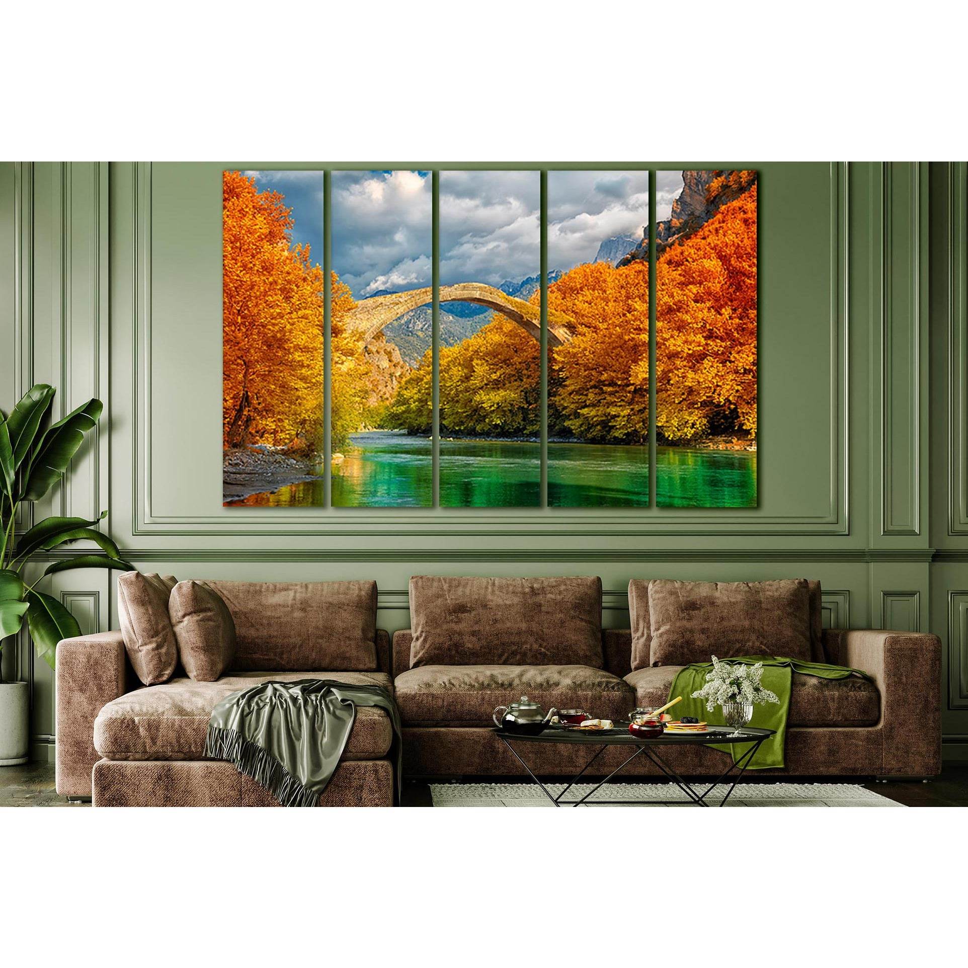Landscape Of Konitsky Bridge №SL664 Ready to Hang Canvas Print - Zellart Canvas Prints 0new, ALL_Products, Autumn Wall Art