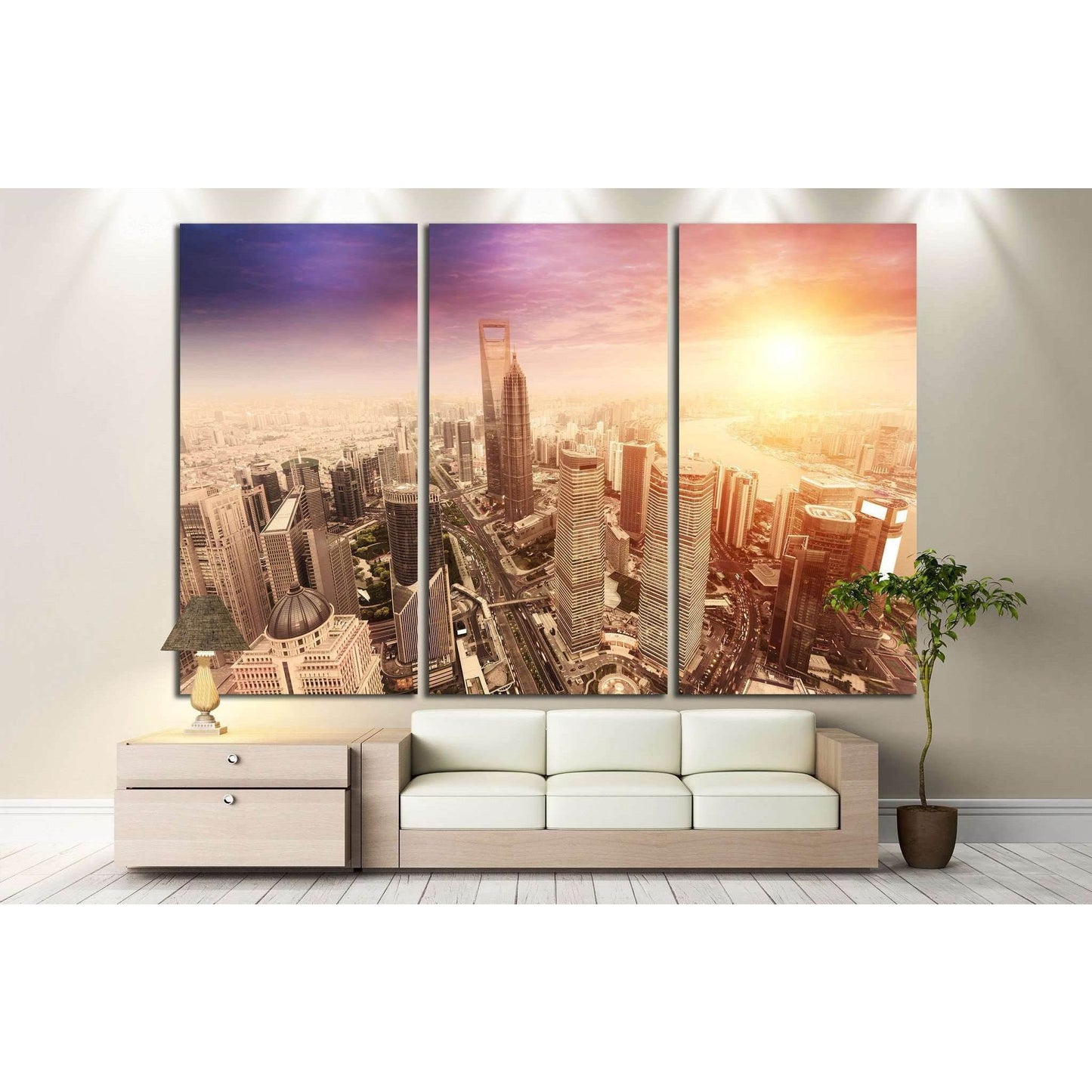 landscape of shanghai №1161 Ready to Hang Canvas Print - Zellart Canvas Prints ALL_Products, s-1161