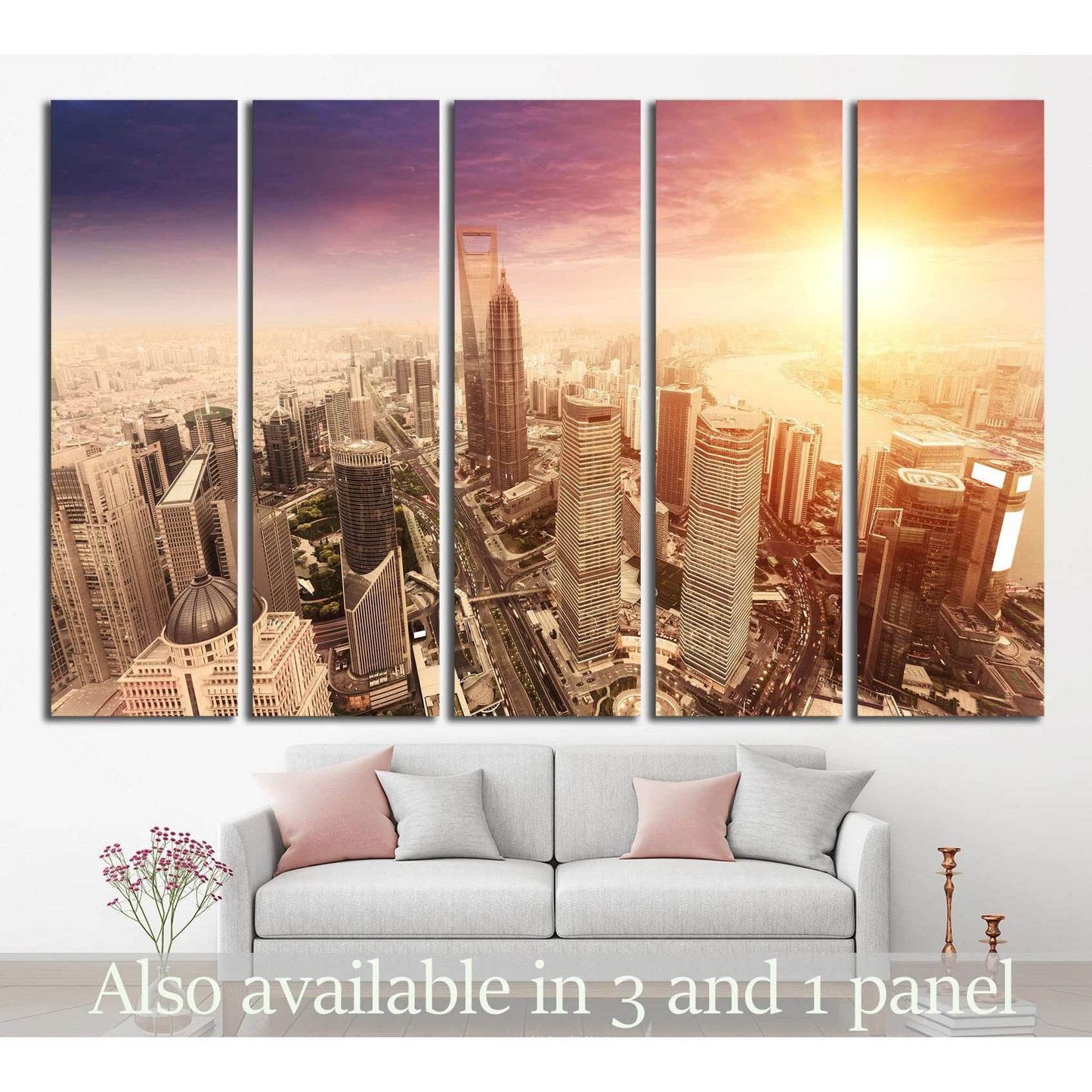 landscape of shanghai №1161 Ready to Hang Canvas Print - Zellart Canvas Prints ALL_Products, s-1161