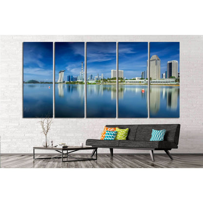 Landscape of Singapore city in day morning time №2165 Ready to Hang Canvas Print - Zellart Canvas Prints ALL_Products, s-2165