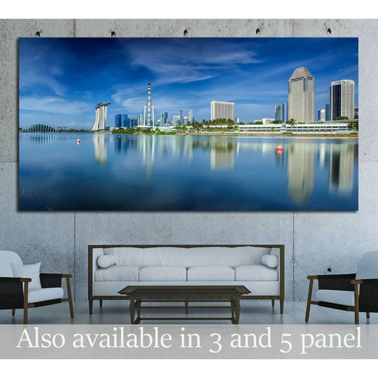 Landscape of Singapore city in day morning time №2165 Ready to Hang Canvas Print - Zellart Canvas Prints ALL_Products, s-2165