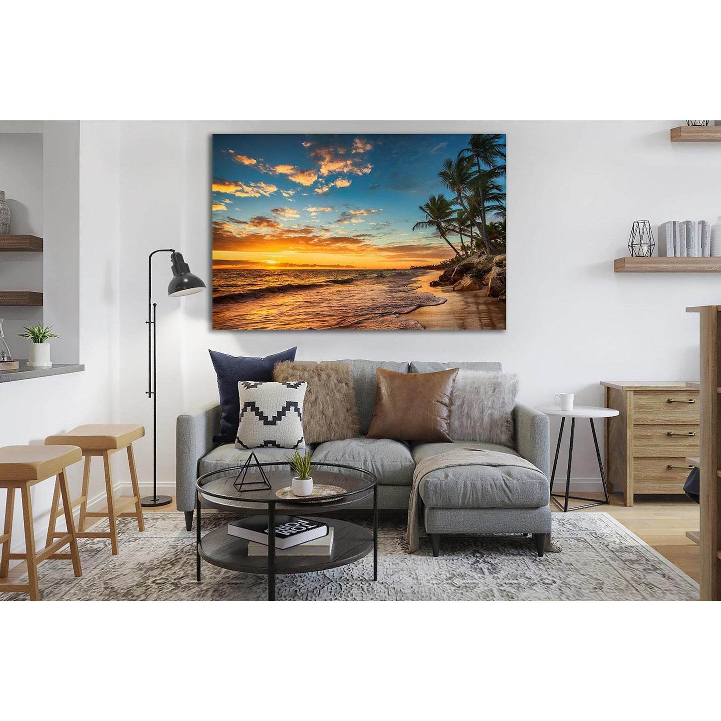 Landscape Paradise Tropical Beach №SL146 Ready to Hang Canvas Print - Zellart Canvas Prints 0new, ALL_Products, Beach Ocean & Waves