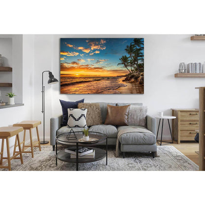 Landscape Paradise Tropical Beach №SL146 Ready to Hang Canvas Print - Zellart Canvas Prints 0new, ALL_Products, Beach Ocean & Waves