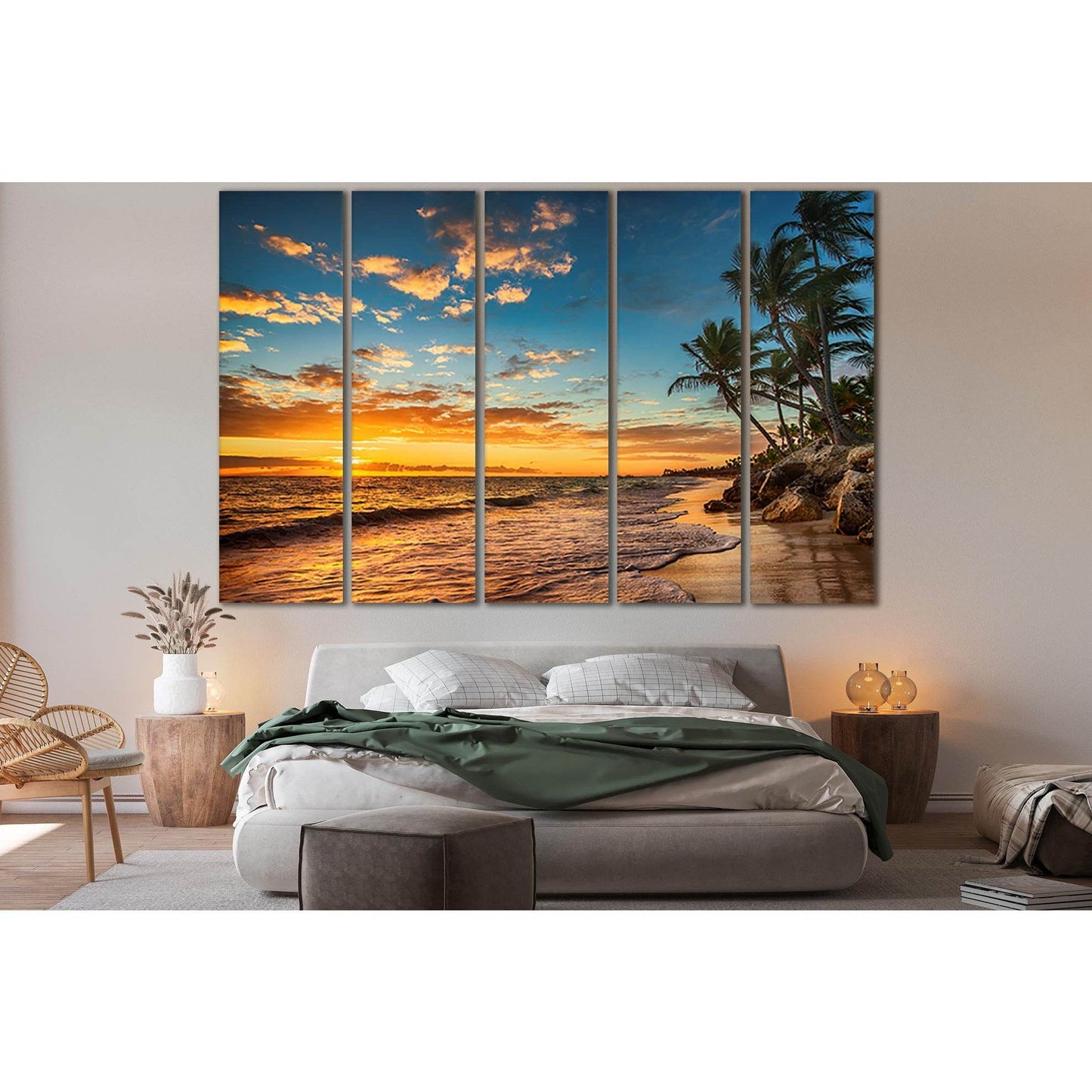Landscape Paradise Tropical Beach №SL146 Ready to Hang Canvas Print - Zellart Canvas Prints 0new, ALL_Products, Beach Ocean & Waves
