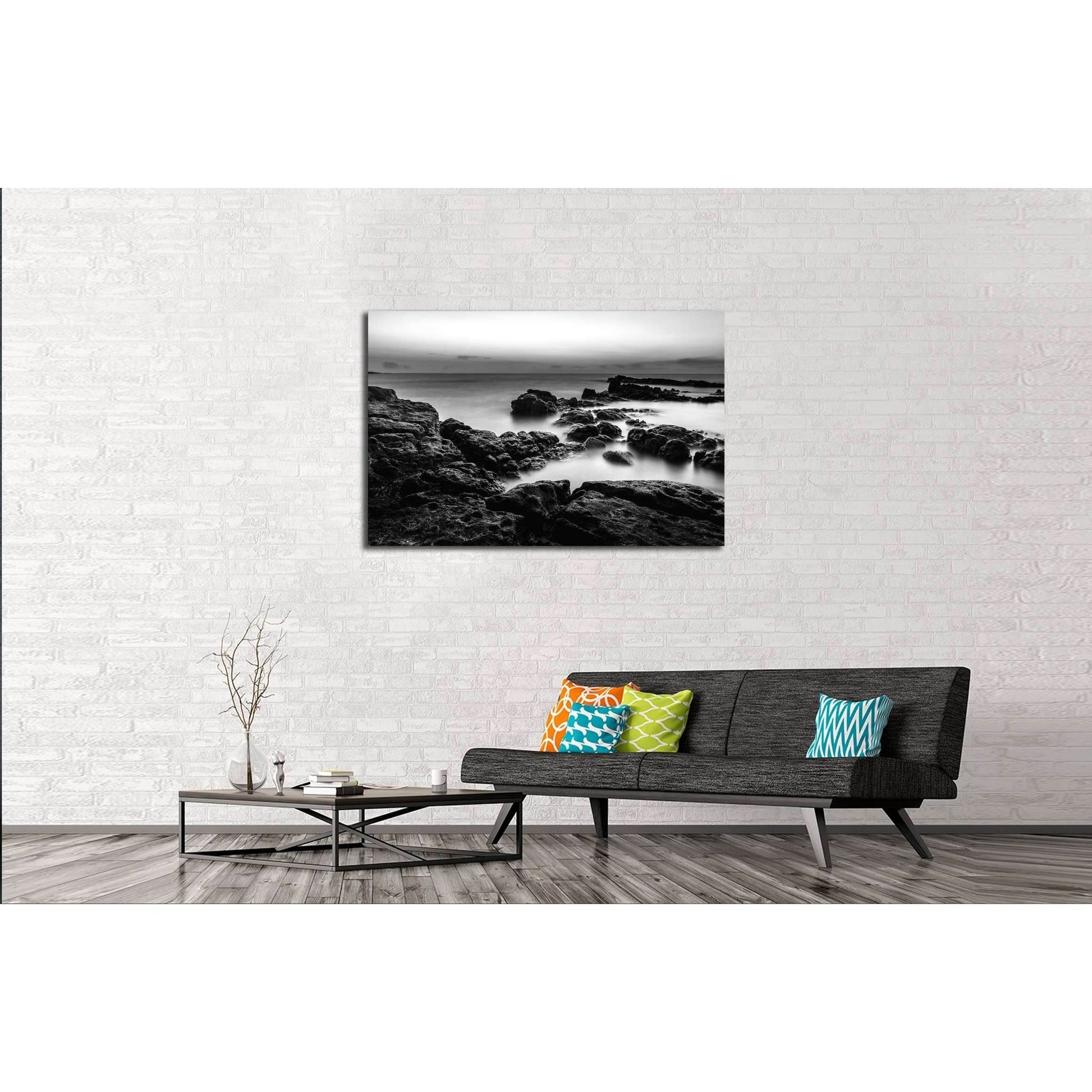 Landscape photo of sunset time at the sea №3171 Ready to Hang Canvas Print - Zellart Canvas Prints ALL_Products, s-3171