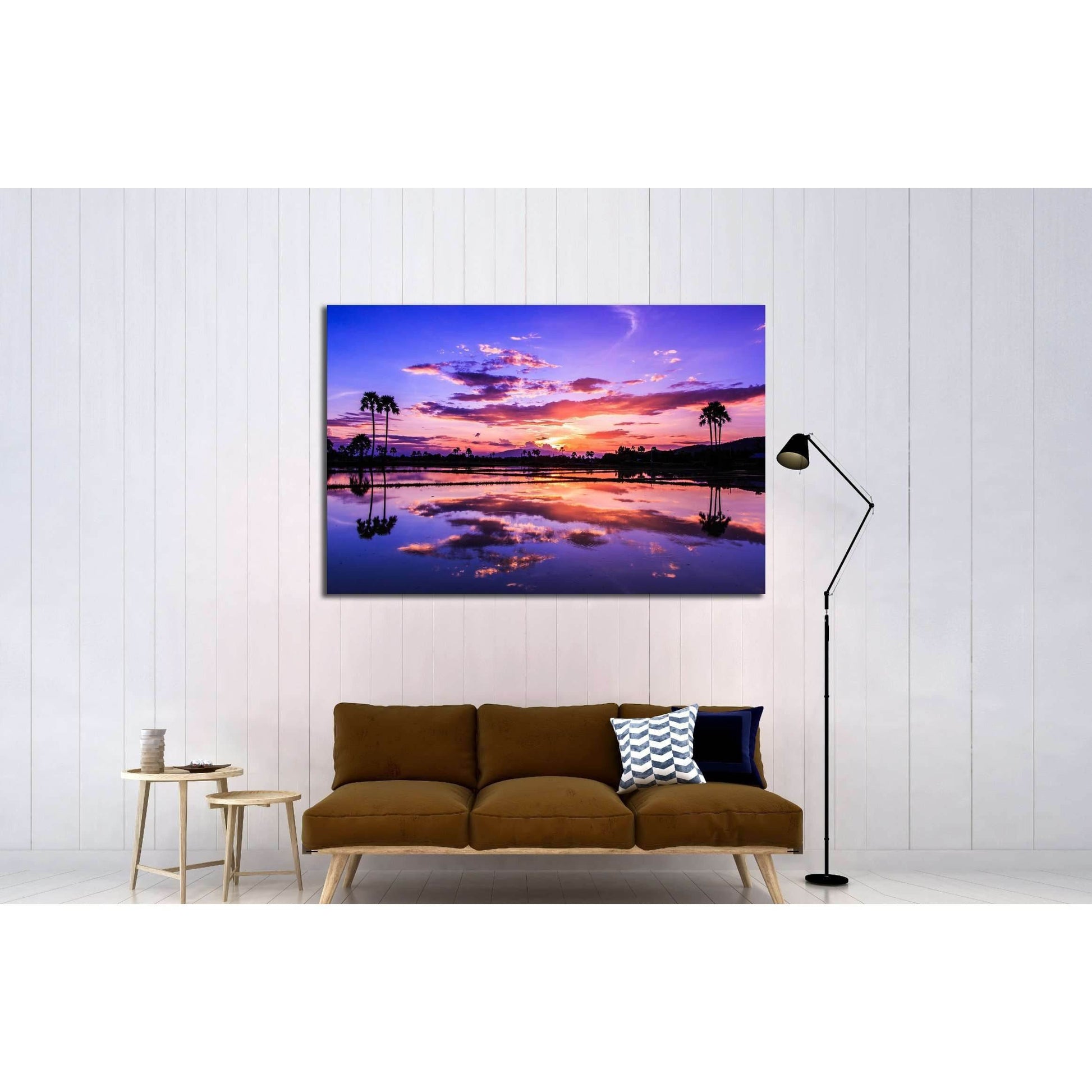 Landscape, sunset in nature №2851 Ready to Hang Canvas Print - Zellart Canvas Prints ALL_Products, s-2851