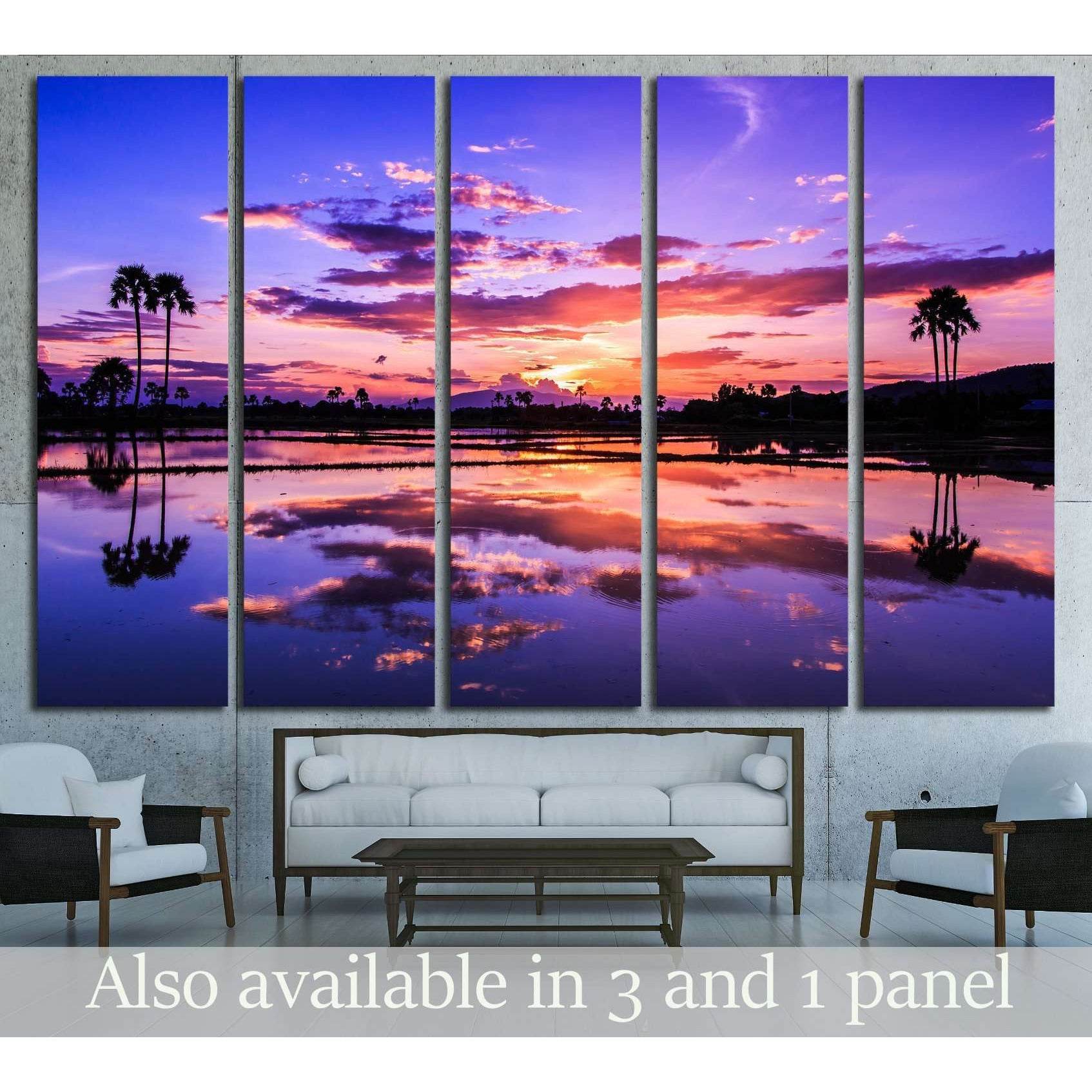 Landscape, sunset in nature №2851 Ready to Hang Canvas Print - Zellart Canvas Prints ALL_Products, s-2851
