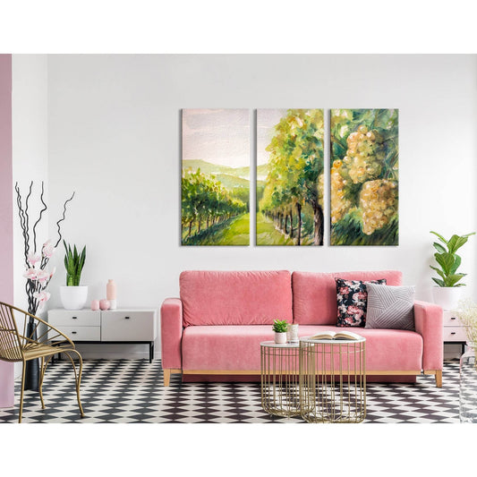 Landscape With Vineyard №04214 Ready to Hang Canvas Print - Zellart Canvas Prints ALL_Products