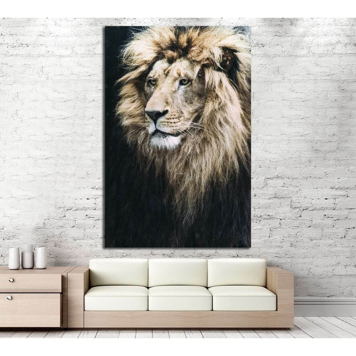 Large Lion №191 Ready to Hang Canvas Print - Zellart Canvas Prints ALL_Products, Lion, wd-191