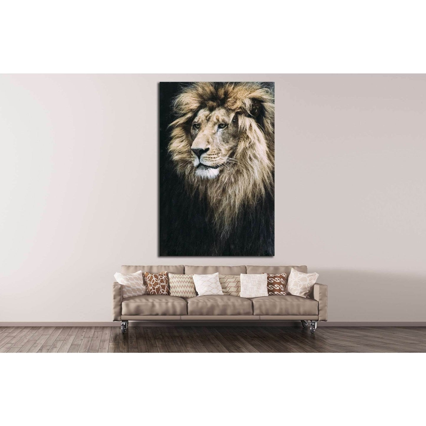 Large Lion №191 Ready to Hang Canvas Print - Zellart Canvas Prints ALL_Products, Lion, wd-191