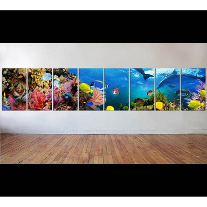 Large Panorama of marine species №56 Ready to Hang Canvas Print - Zellart Canvas Prints ALL_Products, s-56