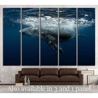 Large Whale №513 Ready to Hang Canvas Print - Zellart Canvas Prints ALL_Products, s-513, Whale