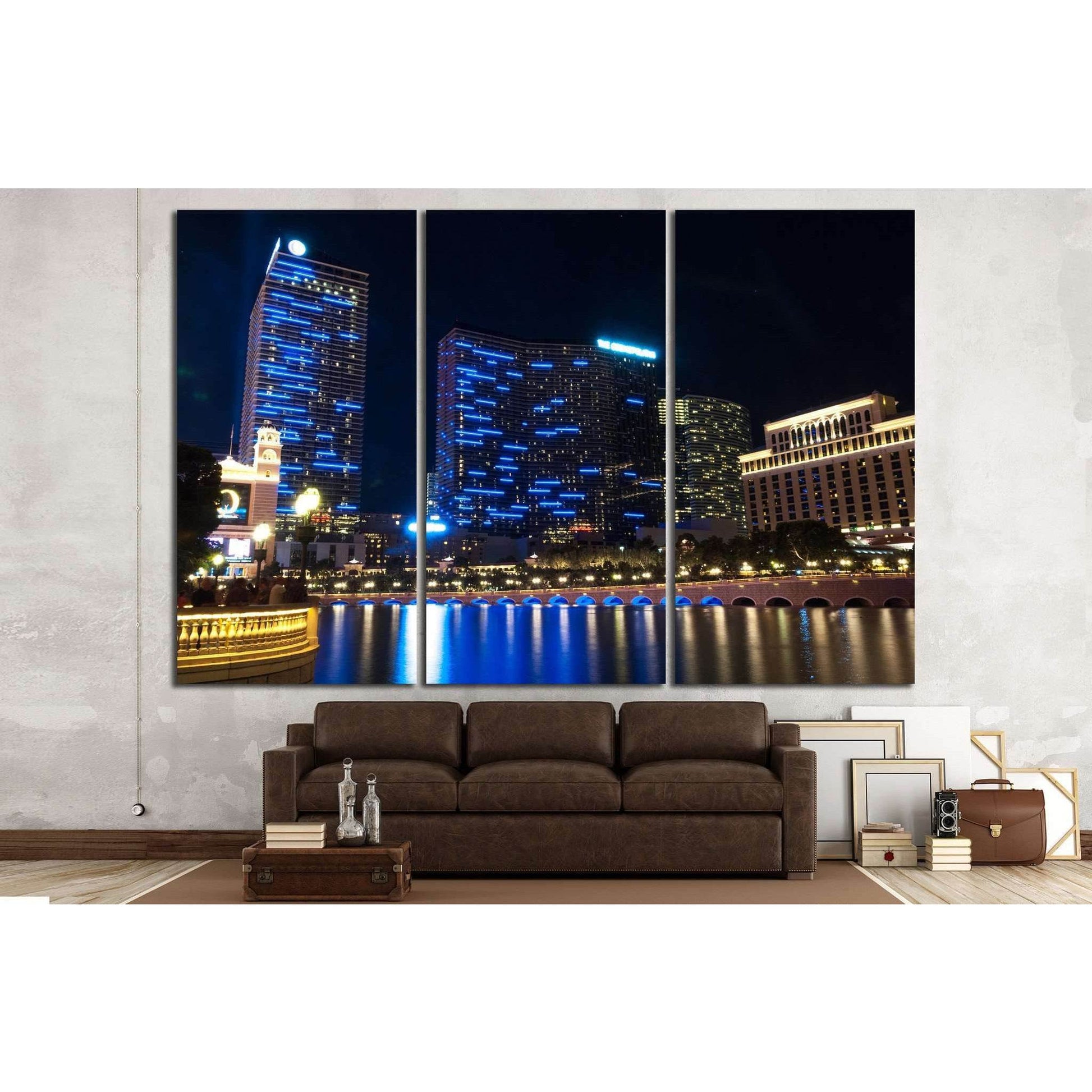 Las Vegas street, Nevada, USA №1102 Ready to Hang Canvas Print - Zellart Canvas Prints ALL_Products, s-1102