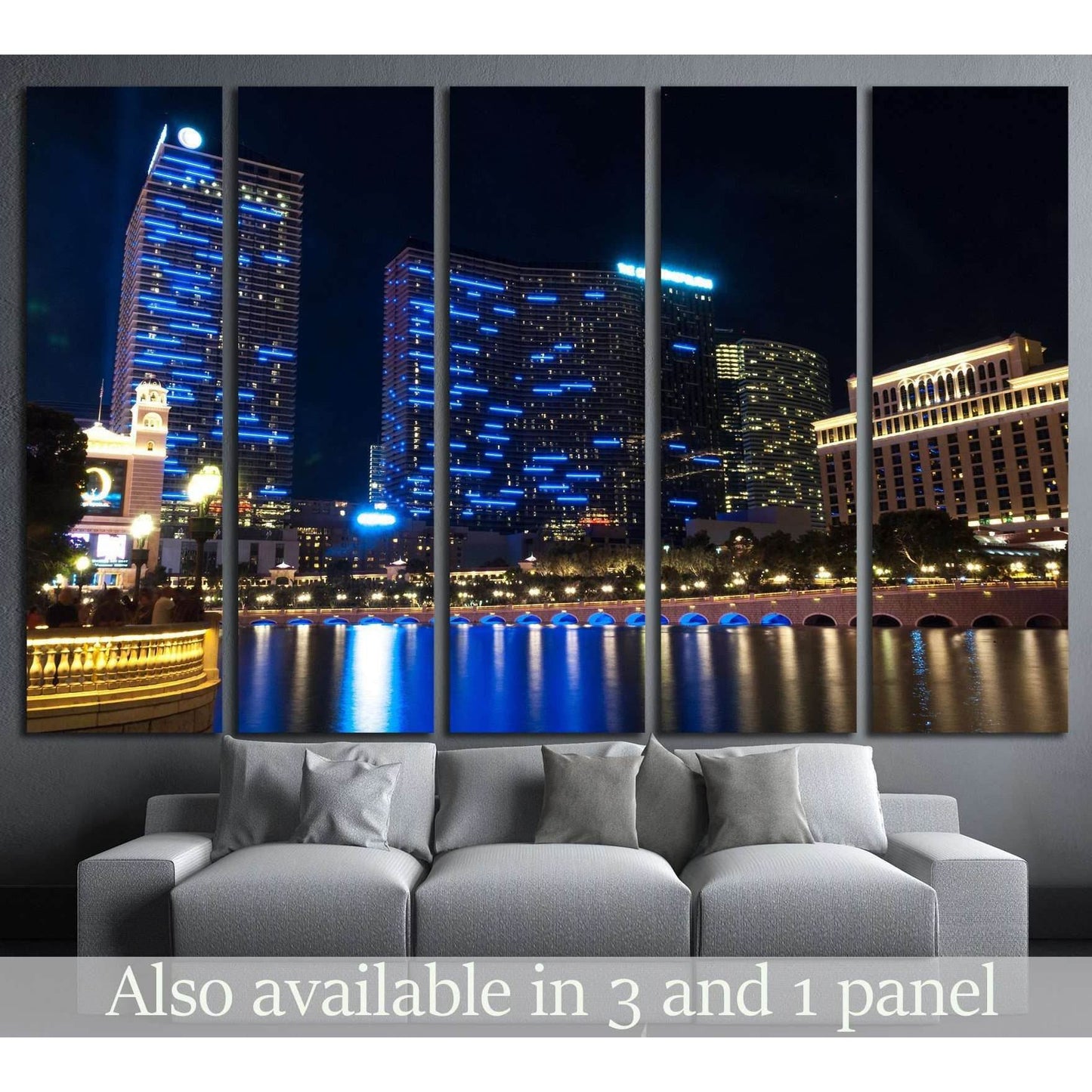 Las Vegas street, Nevada, USA №1102 Ready to Hang Canvas Print - Zellart Canvas Prints ALL_Products, s-1102