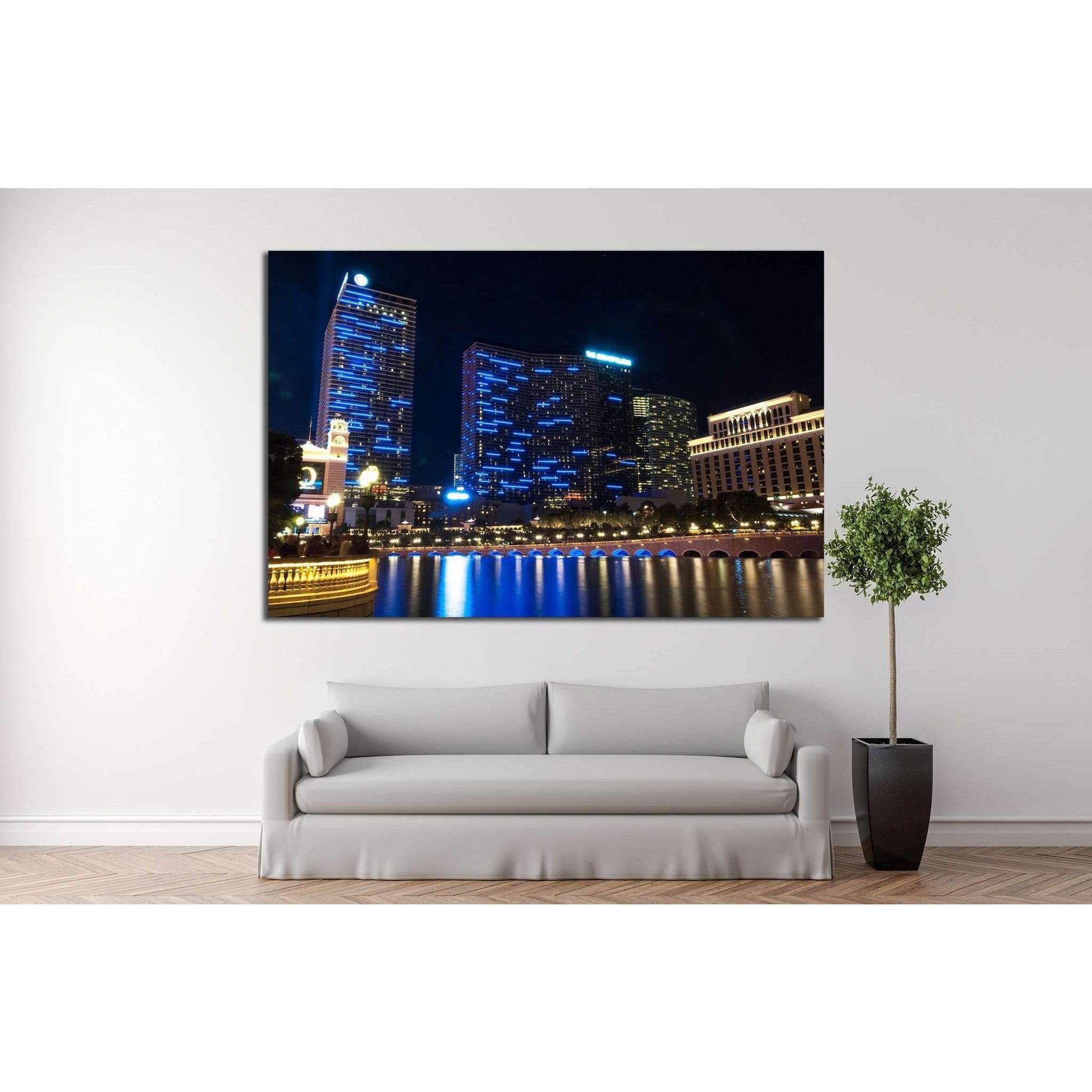 Las Vegas street, Nevada, USA №1102 Ready to Hang Canvas Print - Zellart Canvas Prints ALL_Products, s-1102