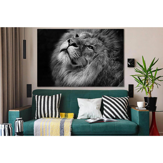 Leo Portrait Black & White №SL862 Ready to Hang Canvas Print - Zellart Canvas Prints 0new, ALL_Products, Black & White Wall Art