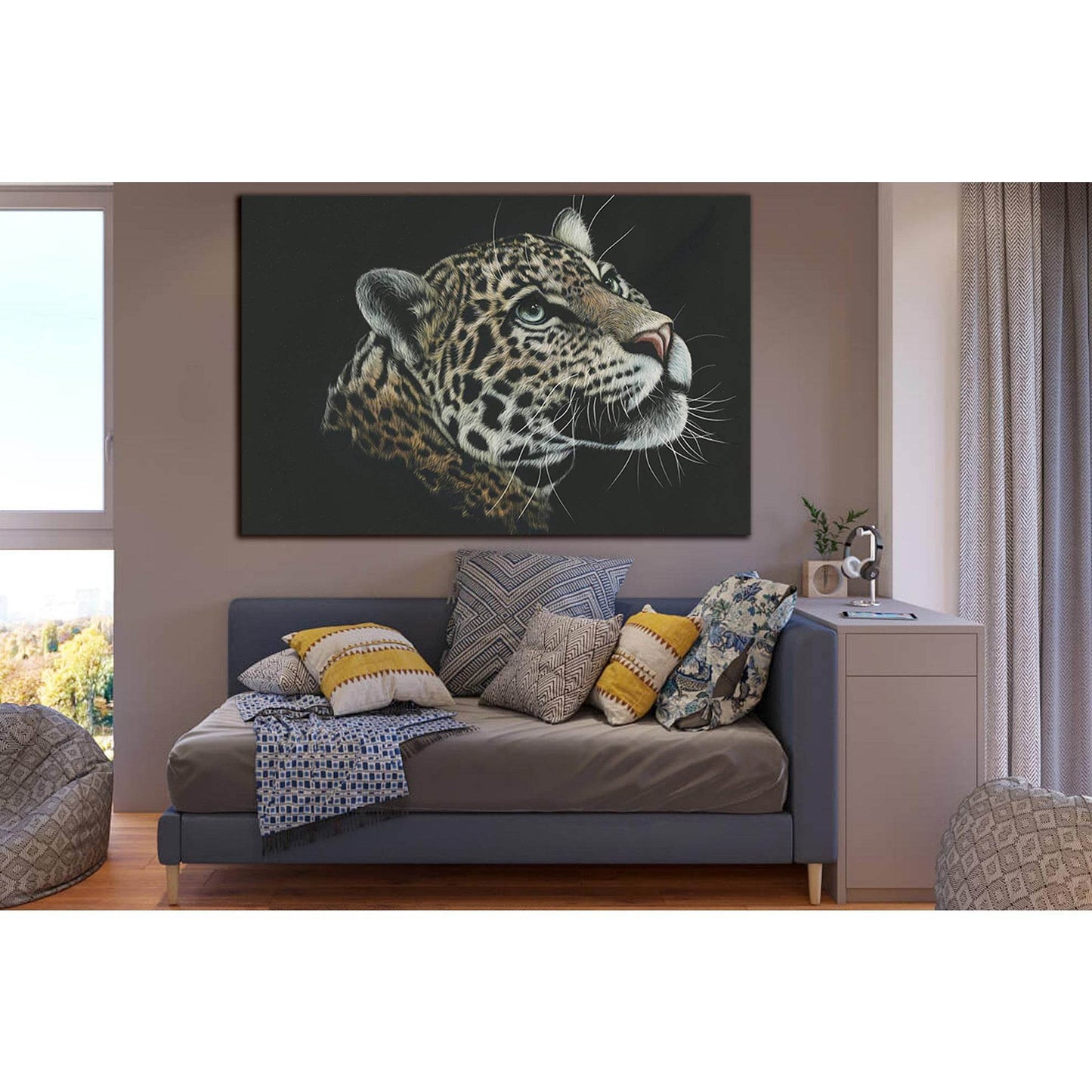 Leopard Painting №SL1534 Ready to Hang Canvas Print - Zellart Canvas Prints 0new, ALL_Products, Animals & Wildlife
