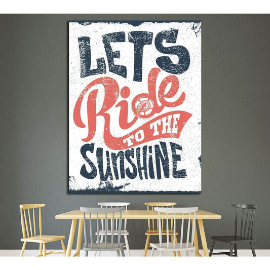 lets ride to the sunshine №4585 Ready to Hang Canvas Print - Zellart Canvas Prints ALL_Products, s-4585