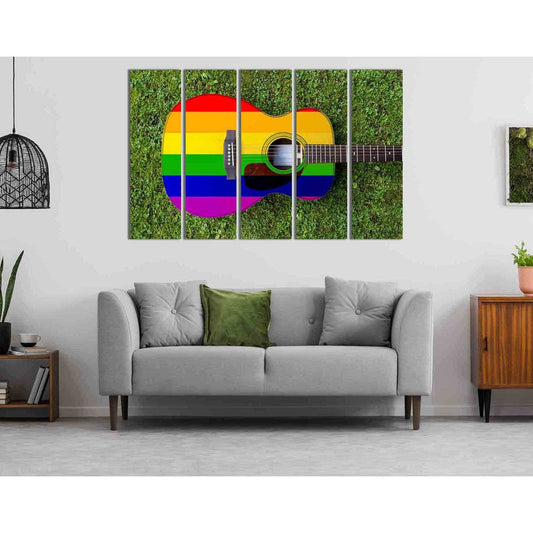 LGBT painted on acoustic guitar №2132 Ready to Hang Canvas Print - Zellart Canvas Prints 2132, ALL_Products
