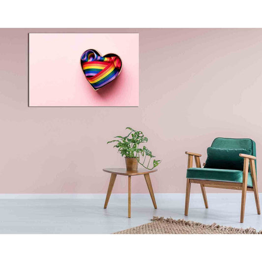 LGBT rainbow ribbon №2120 Ready to Hang Canvas Print - Zellart Canvas Prints 2120, ALL_Products