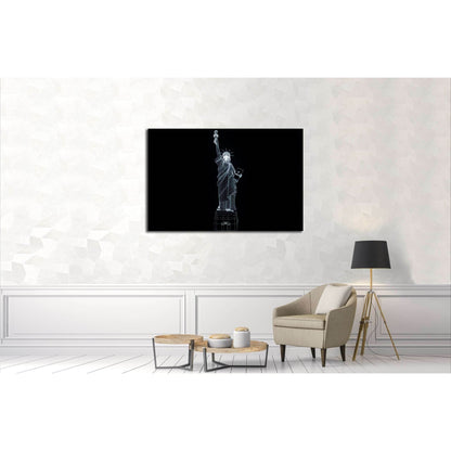 Liberty Statue in Wireframe Hologram Style №3236 Ready to Hang Canvas Print - Zellart Canvas Prints ALL_Products, s-3236
