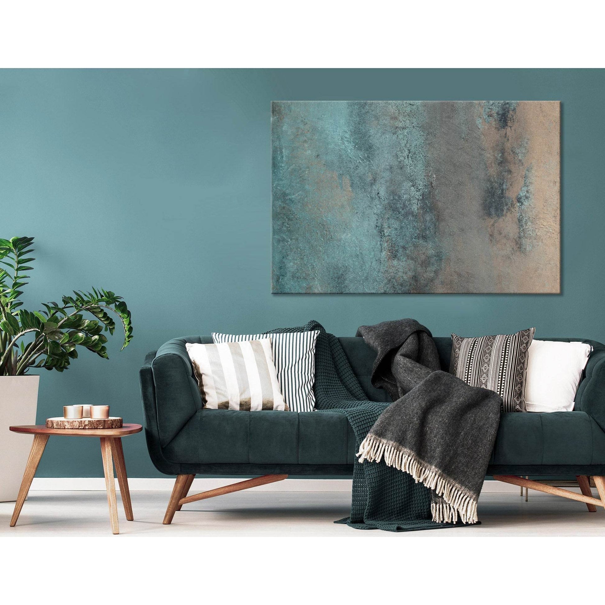 Light Green And Beige Abstract №04372 Ready to Hang Canvas Print - Zellart Canvas Prints ALL_Products