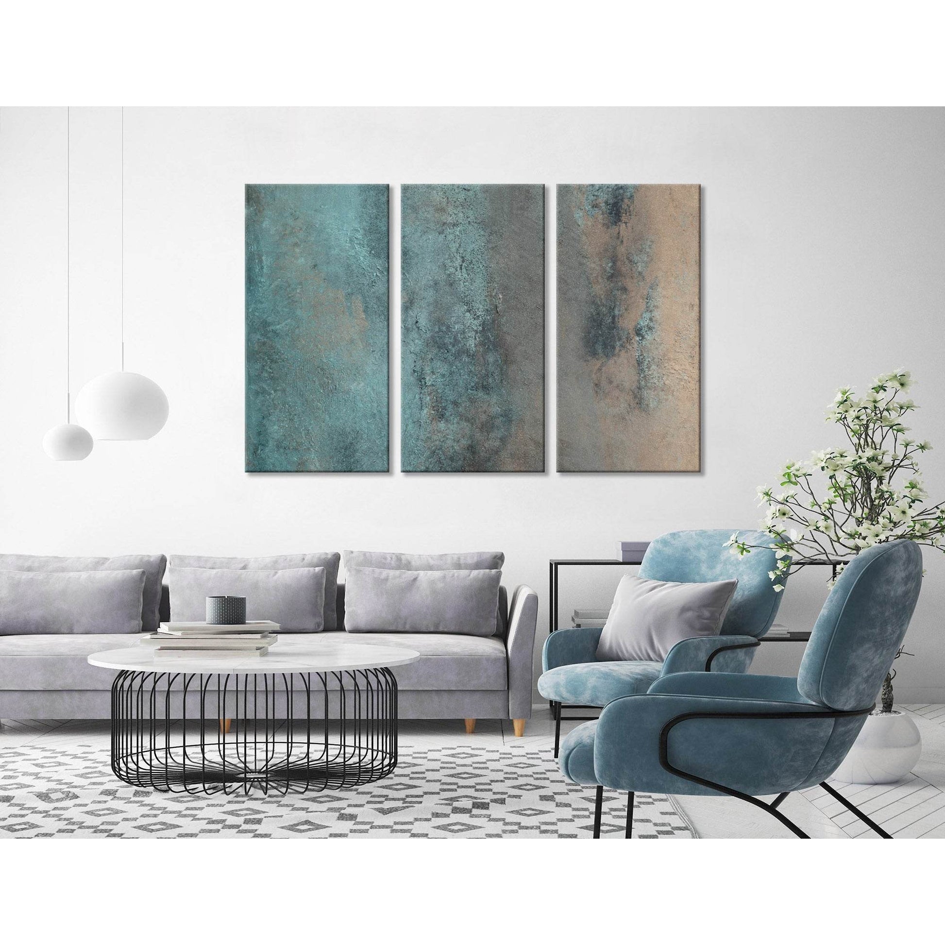 Light Green And Beige Abstract №04372 Ready to Hang Canvas Print - Zellart Canvas Prints ALL_Products